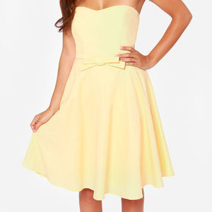 Strapless Yellow Dress